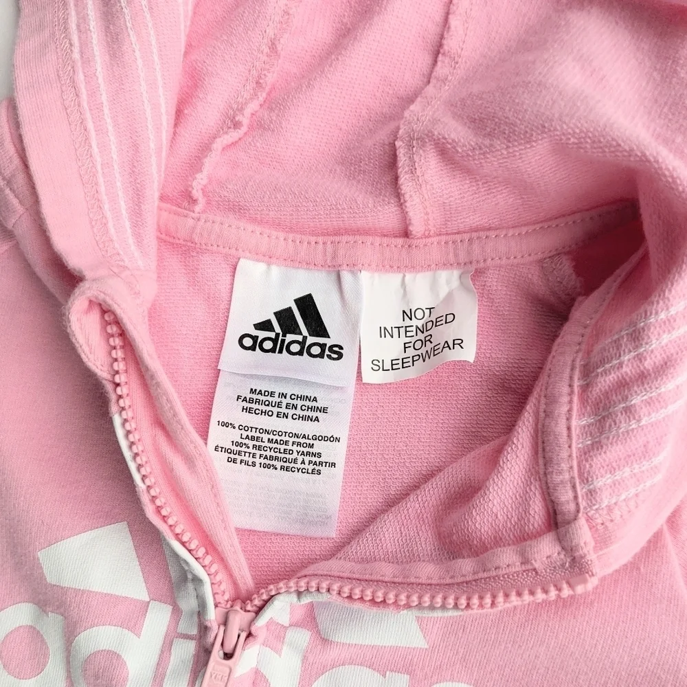 ADIDAS Pink Baby Girl's Logo Hood Coverall